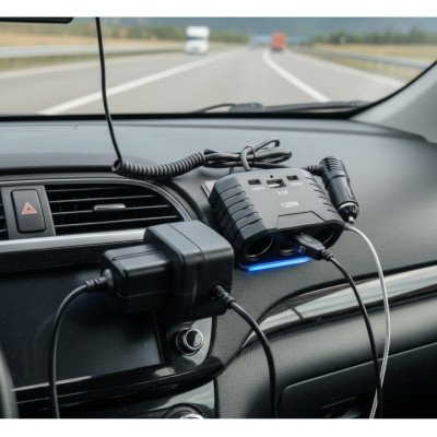 Type-C + USB Multi Socket Car Charger